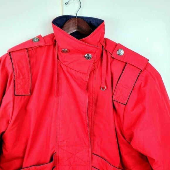 Mulberry Street Womens Jacket Coat Red Hook Loop Pockets Long Sleeve Buttons S - Picture 3 of 12